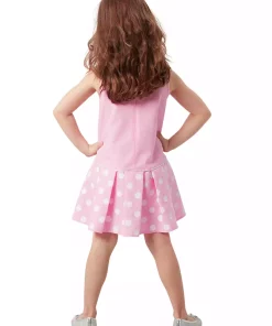 پیراهن خالدار تابستانی بدون آستین صورتی دخترانه برند Denokids کد 1753832522