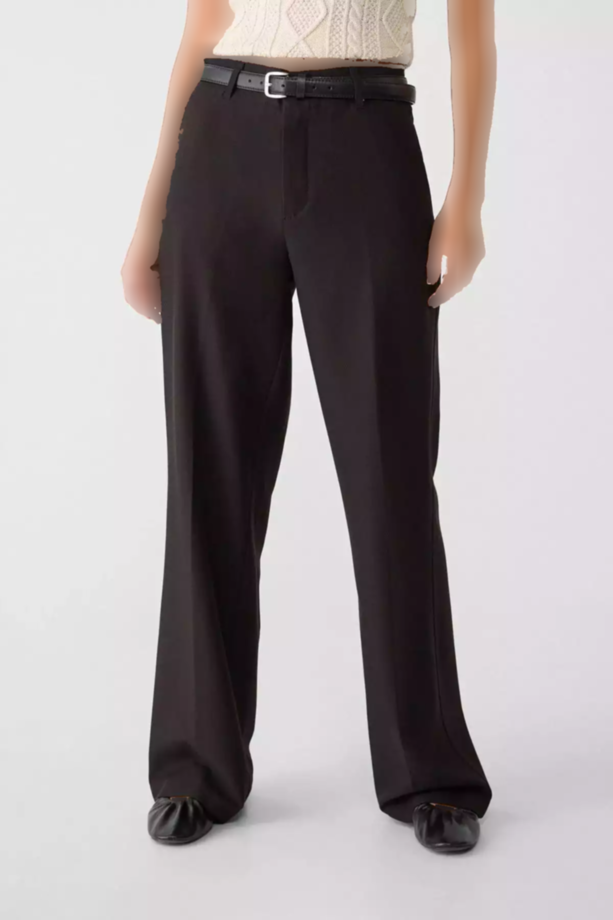 پارچه صاف کمربنددار شلوار راحت برند Stradivarius کد 1753361484