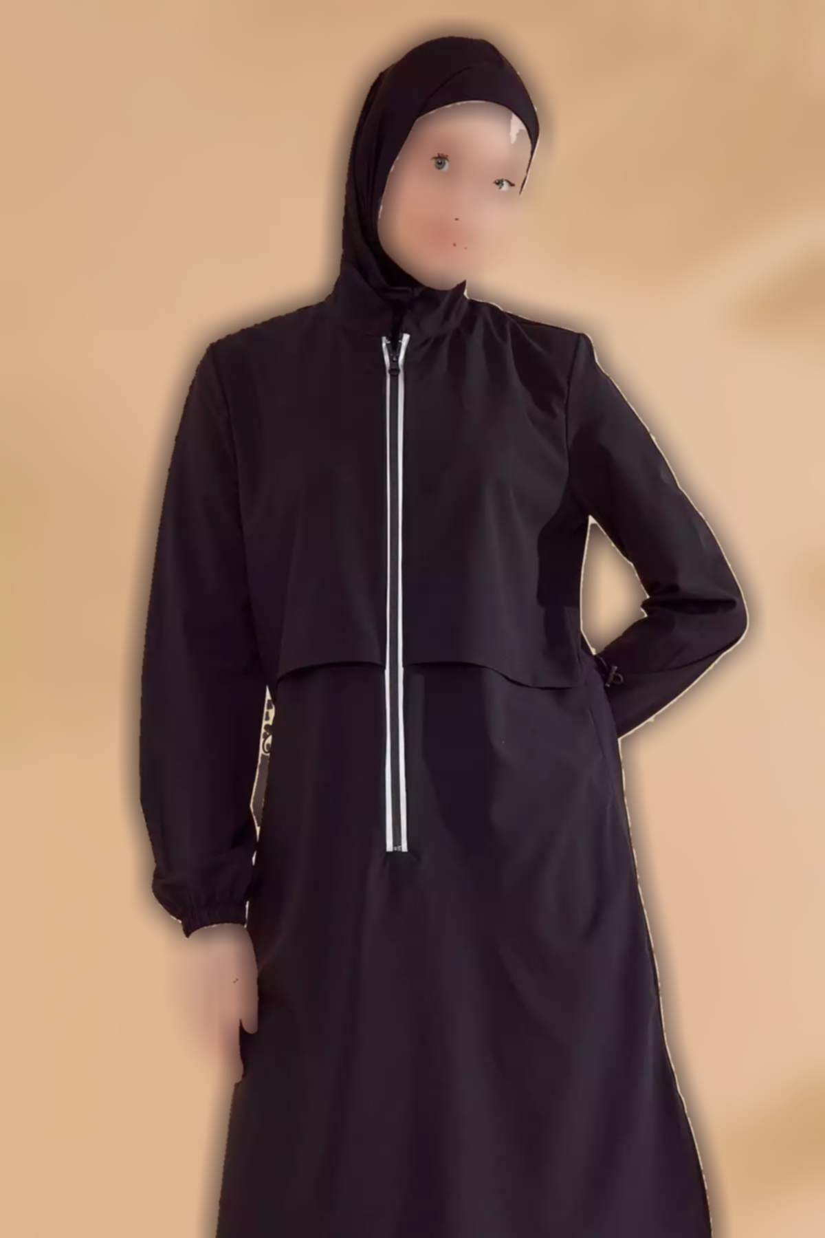 مایو اسلامی پوشیده کامل ساده مشکی برند Marina کد 1753523111