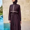 مایو اسلامی پوشیده کامل 30 کمربند دار قهوهای برند Marina کد 1753529468