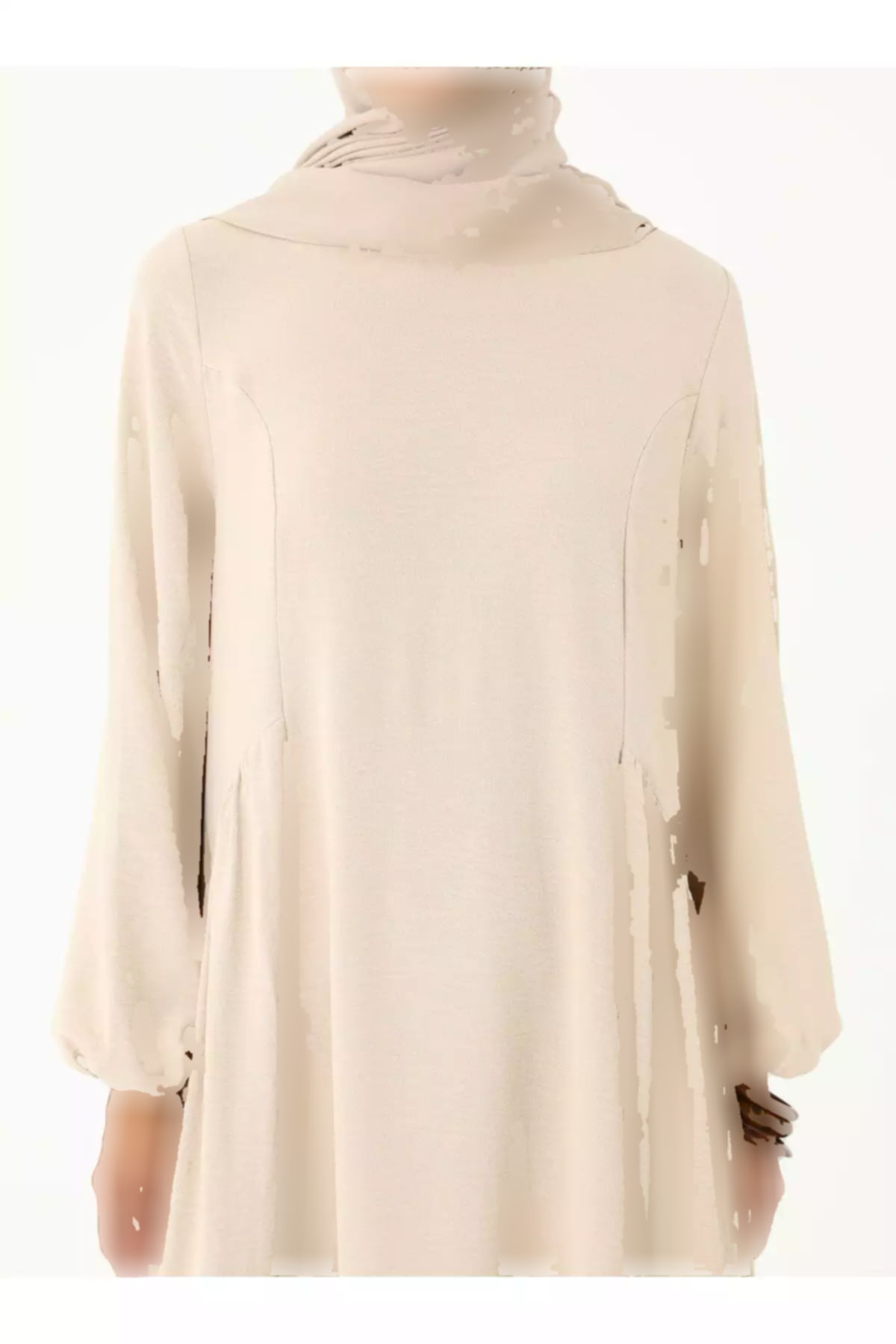 پیراهن برش گشاد طرحدار چیندار رنگ سنگی رفکا برند Refka کد 1753720991