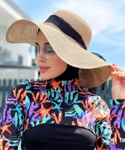 کلاه حصیری طرحدار روباندار قهوه ای برند Remsa Mayo کد 1753755130