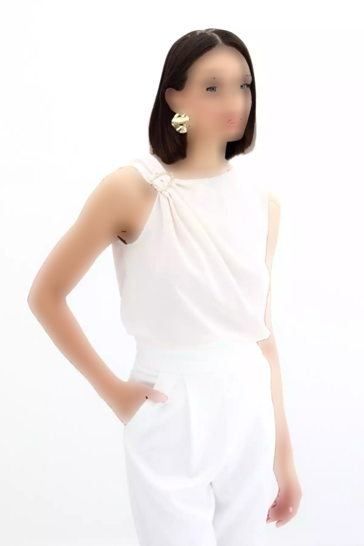 بلوز طرحدار بژ برند Sateen کد 1753346485