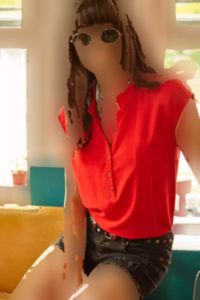 بلوز ابریشم مصنوعی 4دکمه‎دار یقه هفت قرمز زنانه برند Olalook کد 1753669925