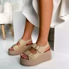 صندل لژدار حصیری بژ زنانه برند inizio کد 1753716666