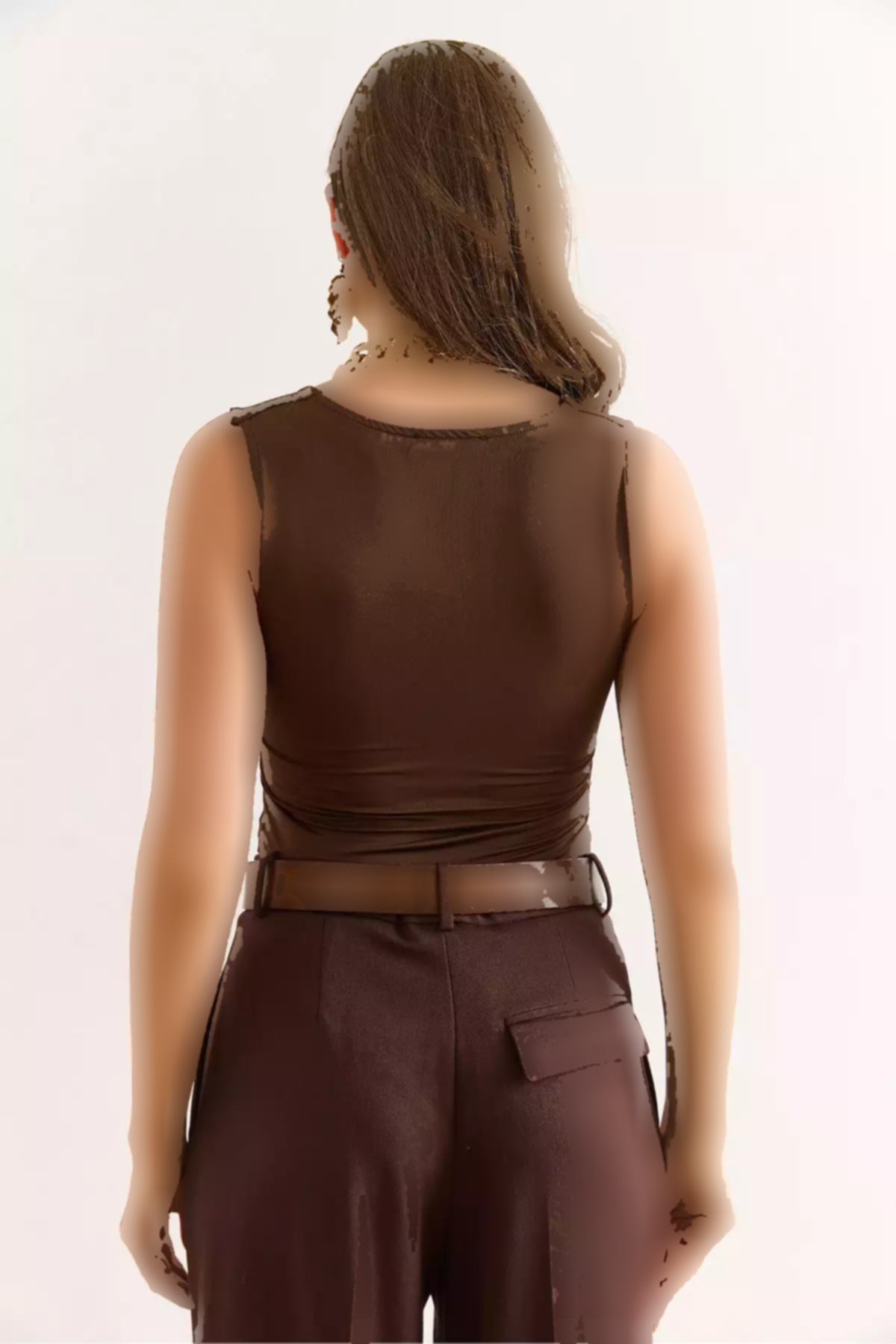 بادی ست یقه گرد قهوهای زنانه برند Olalook کد 1753677666