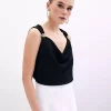 بلوز یقه مشکی برند Sateen کد 1753365192
