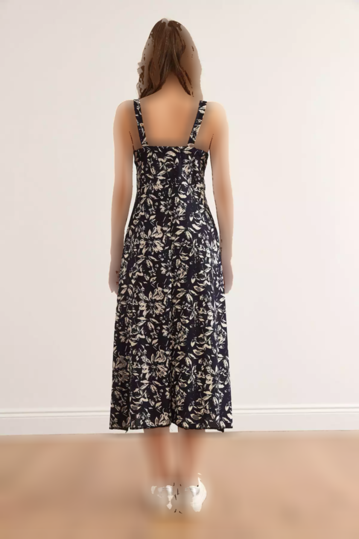 پیراهن شال بافتنی طرحدار سرمه ای زیپدار زنانه برند Olalook کد 1753669926