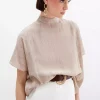 بلوز طرحدار بژ برند Sateen کد 1753368074