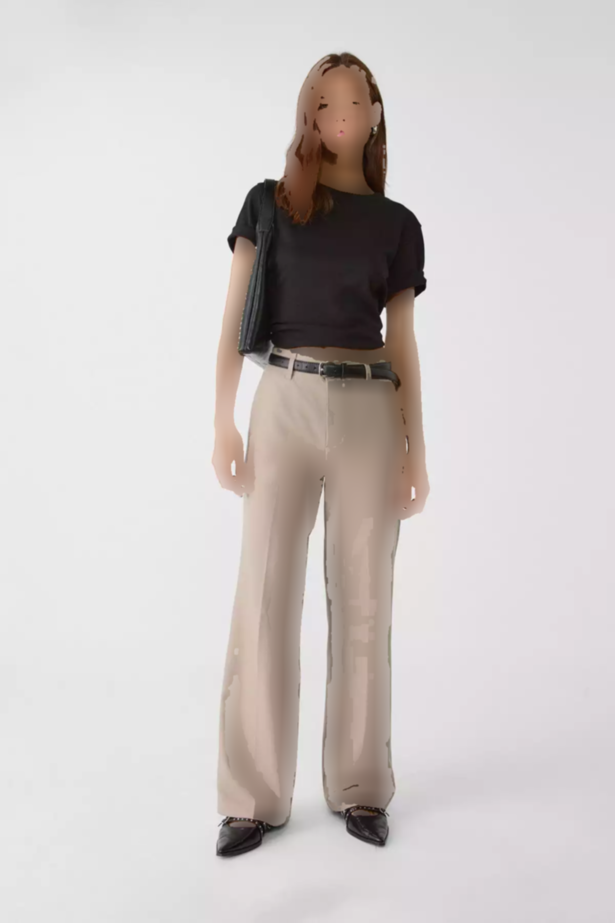 پارچه صاف کمربنددار شلوار راحت برند Stradivarius کد 1753351944