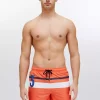 شلوارک ساحلی بلند نارنجی مردانه برند U.S. Polo Assn. کد 1754223731
