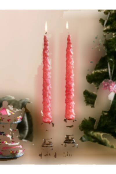 شمع تزئینی درخت خانه شیشه ای شکل‎دار صورتی 26cm برند LC Waikiki کد 1754465469