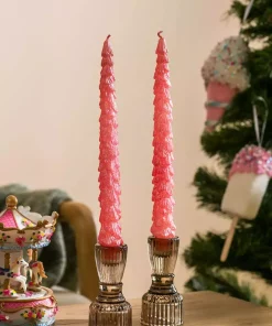شمع تزئینی درخت خانه شیشه ای شکل‎دار صورتی 26cm برند LC Waikiki کد 1754465469
