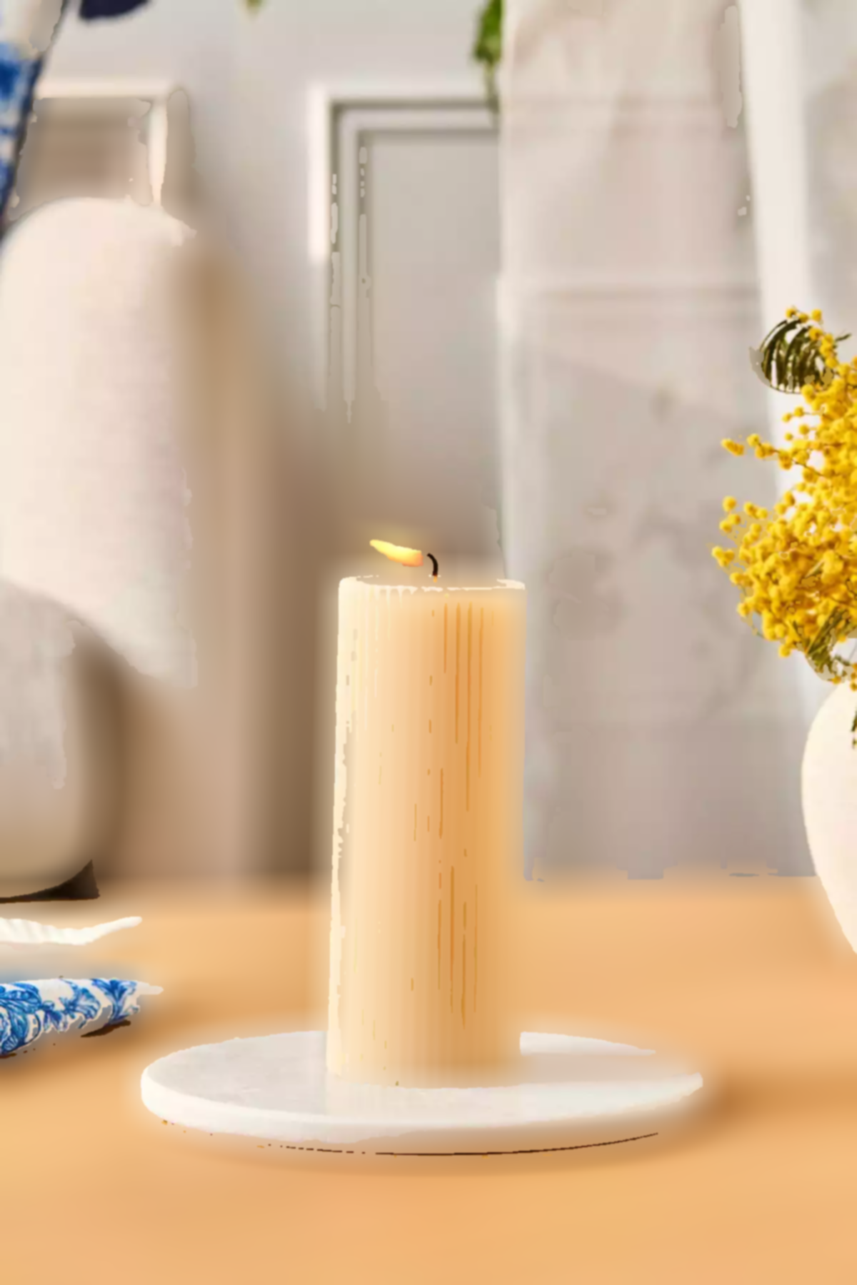 شمع دندانهدار بژ 15 سانتی متر برند Karaca کد 1754465532