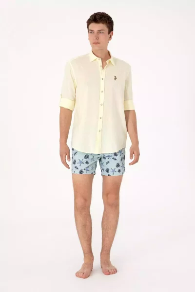 شلوارک ساحلی سبز پسته ای مردانه برند U.S. Polo Assn. کد 1754223724