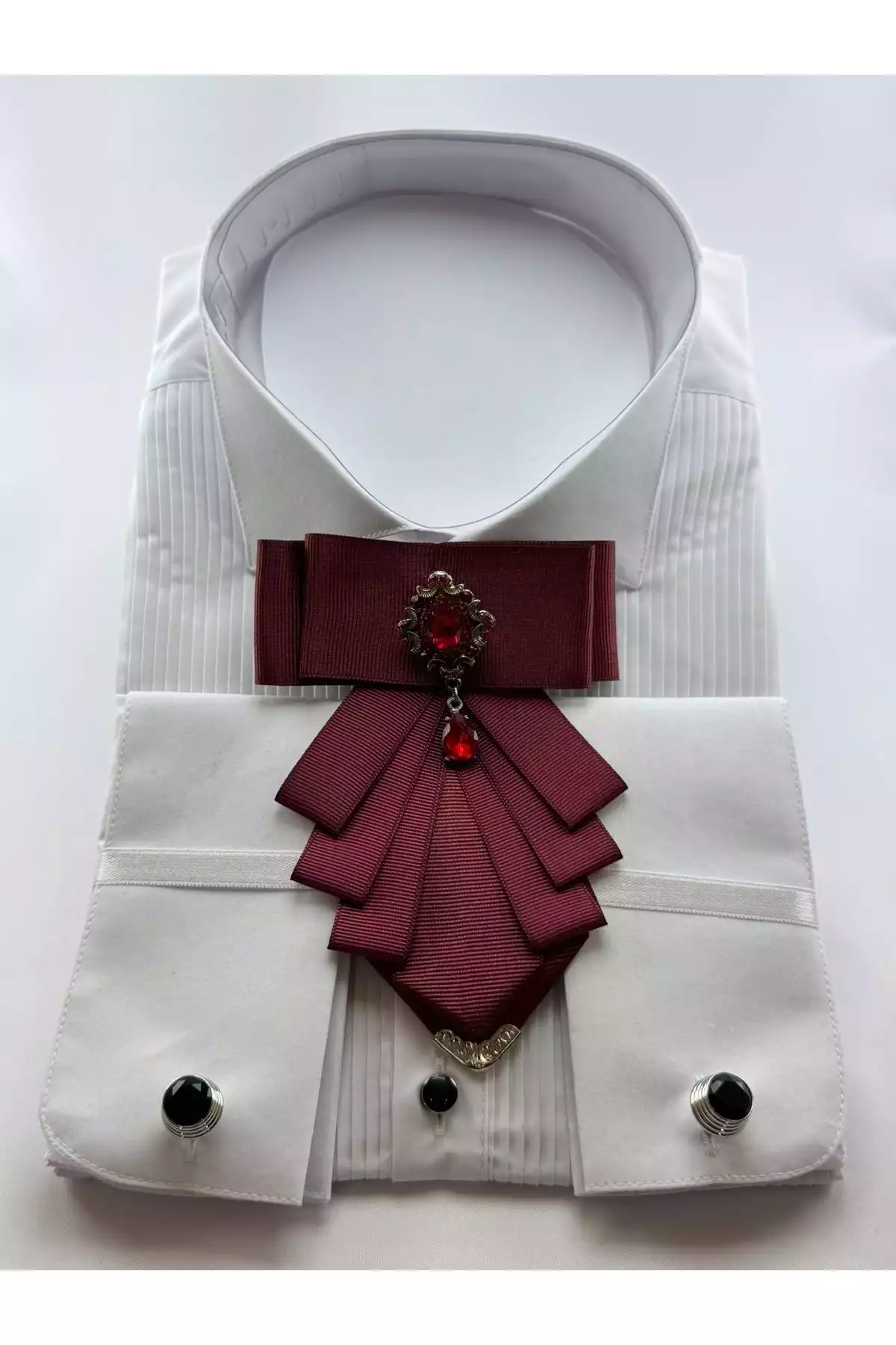 پاپیون روباندار نگین دار برند Zaim Aksesuar کد 1755620469