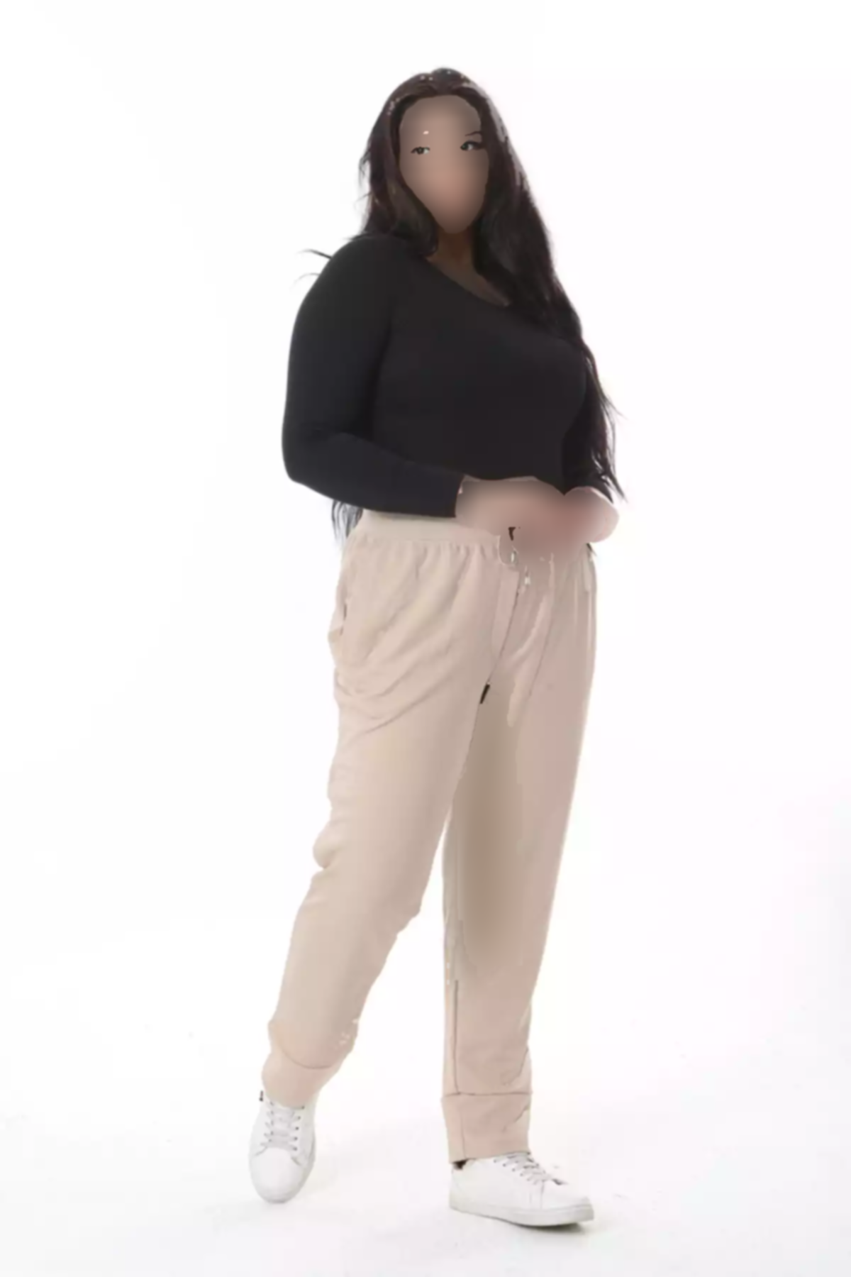 کمر بندی پاچه طرح بندار سایز بزرگ بژ شلوار زنانه برند Şans کد 1757956265