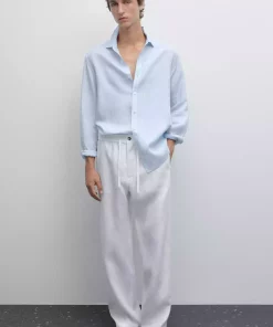 پیراهن متناسب راهراه برند Massimo Dutti کد 1757754968