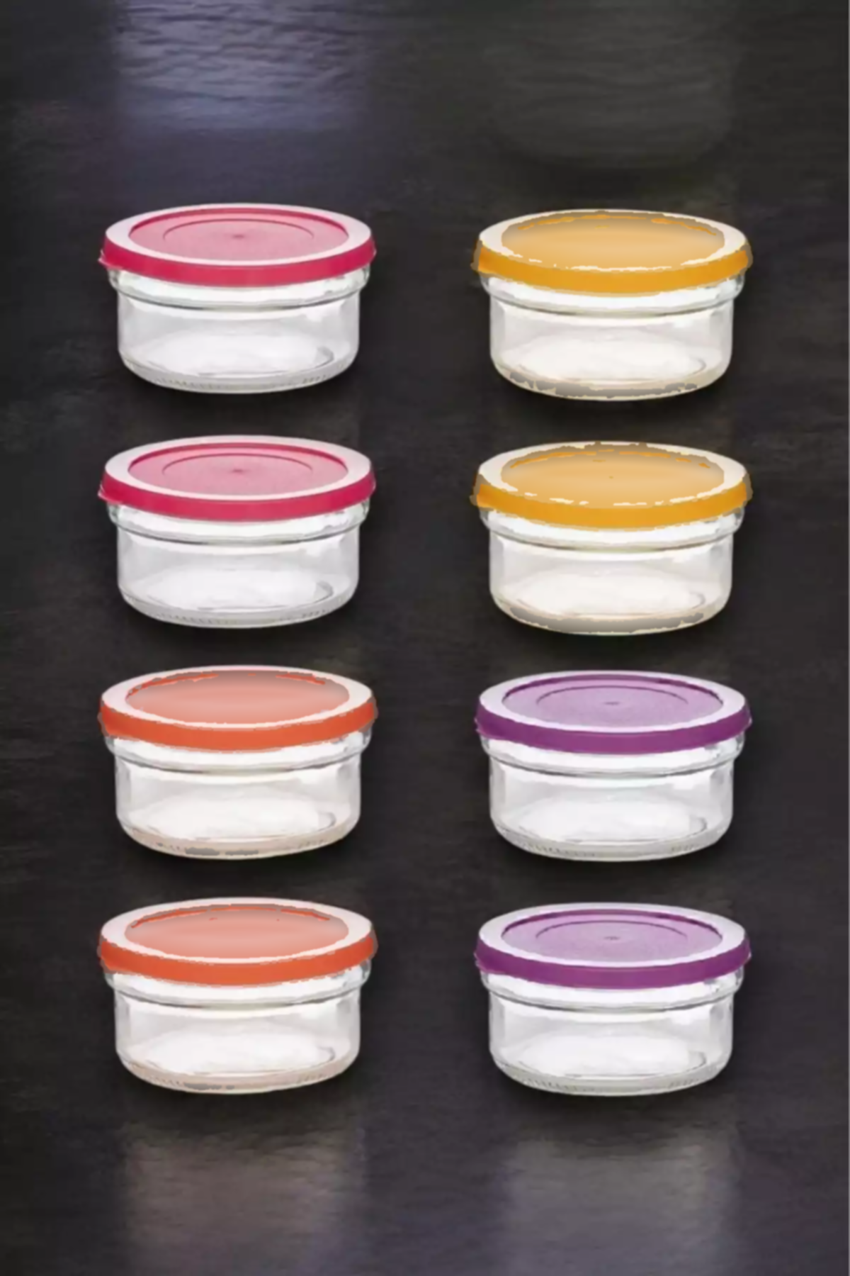 ظرف نگهداری مرباخوری شیشه ای 8عدد 4000 دربدار رنگی زوری برند Paşabahçe کد 1758220871