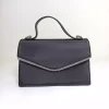 کیف مجلسی اکسسوار دار ساتن سنگی نقره مشکی زنانه برند dizaynbag کد 1758390665