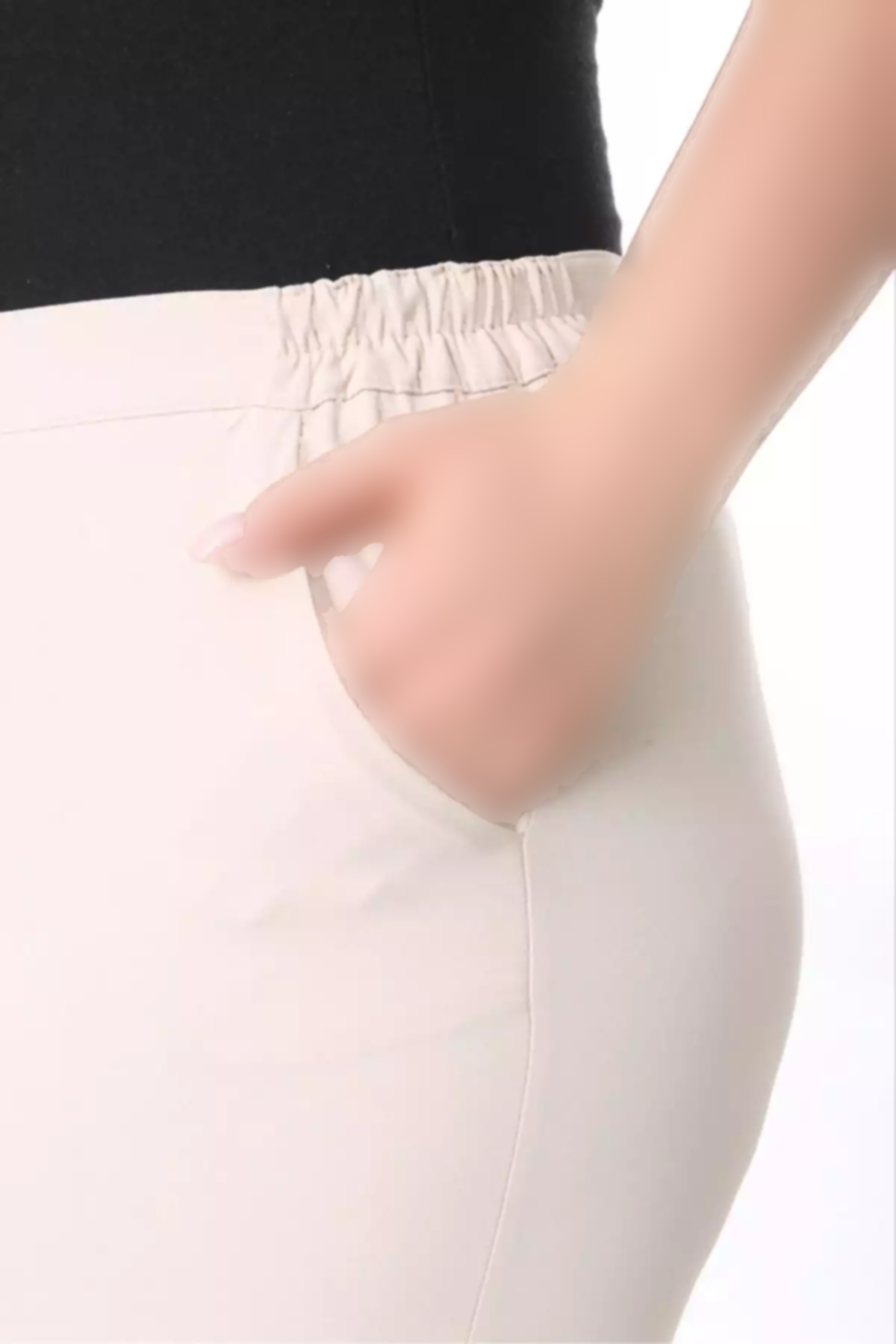 جیب دار دور کمر کشی نیمه سایز بزرگ شلوار کلاسیک زنانه برند Şans کد 1757943671