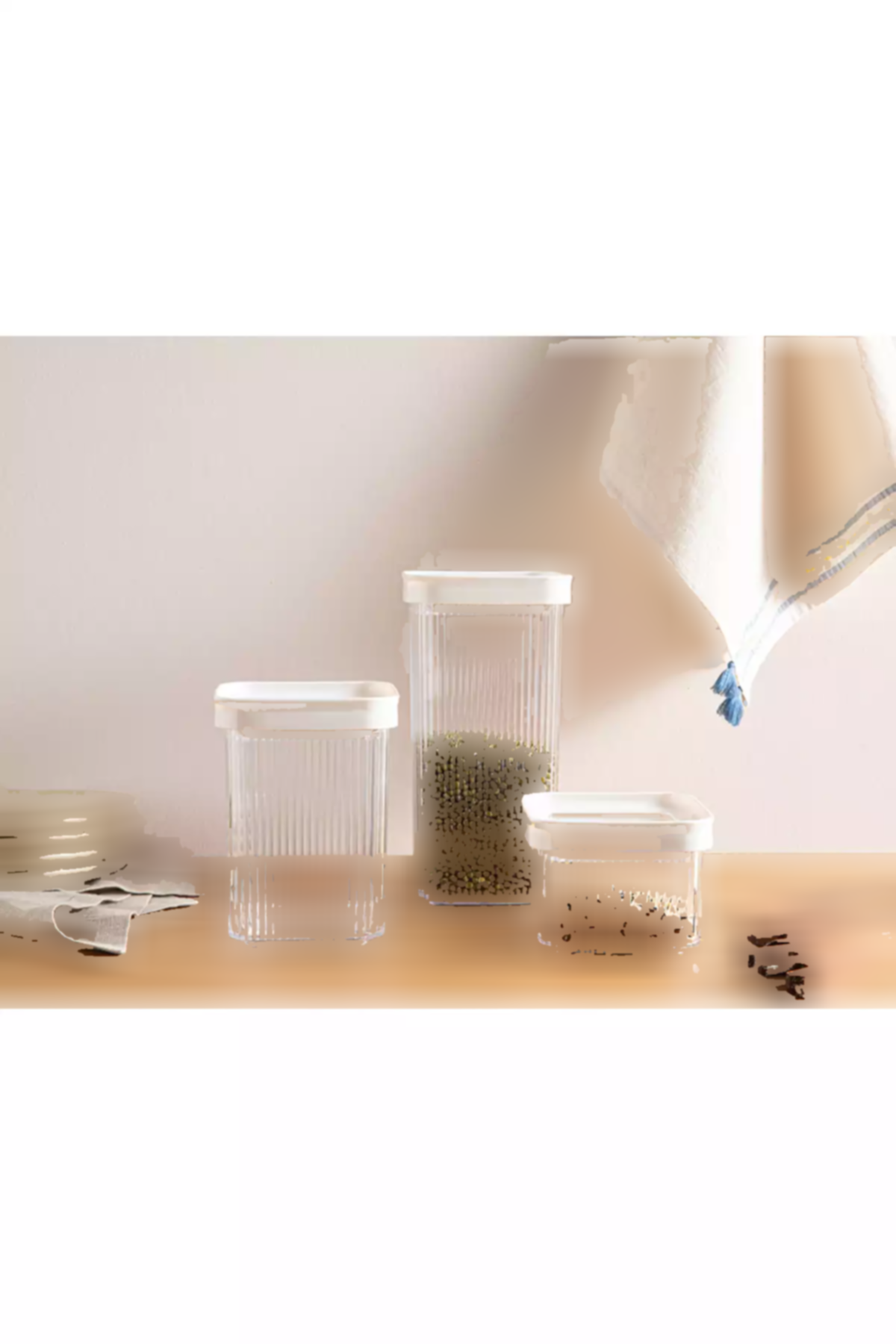 ظرف مواد غذایی پلاستیکی 1750میلی لیتر مربع بژ برند English Home کد 1758490323