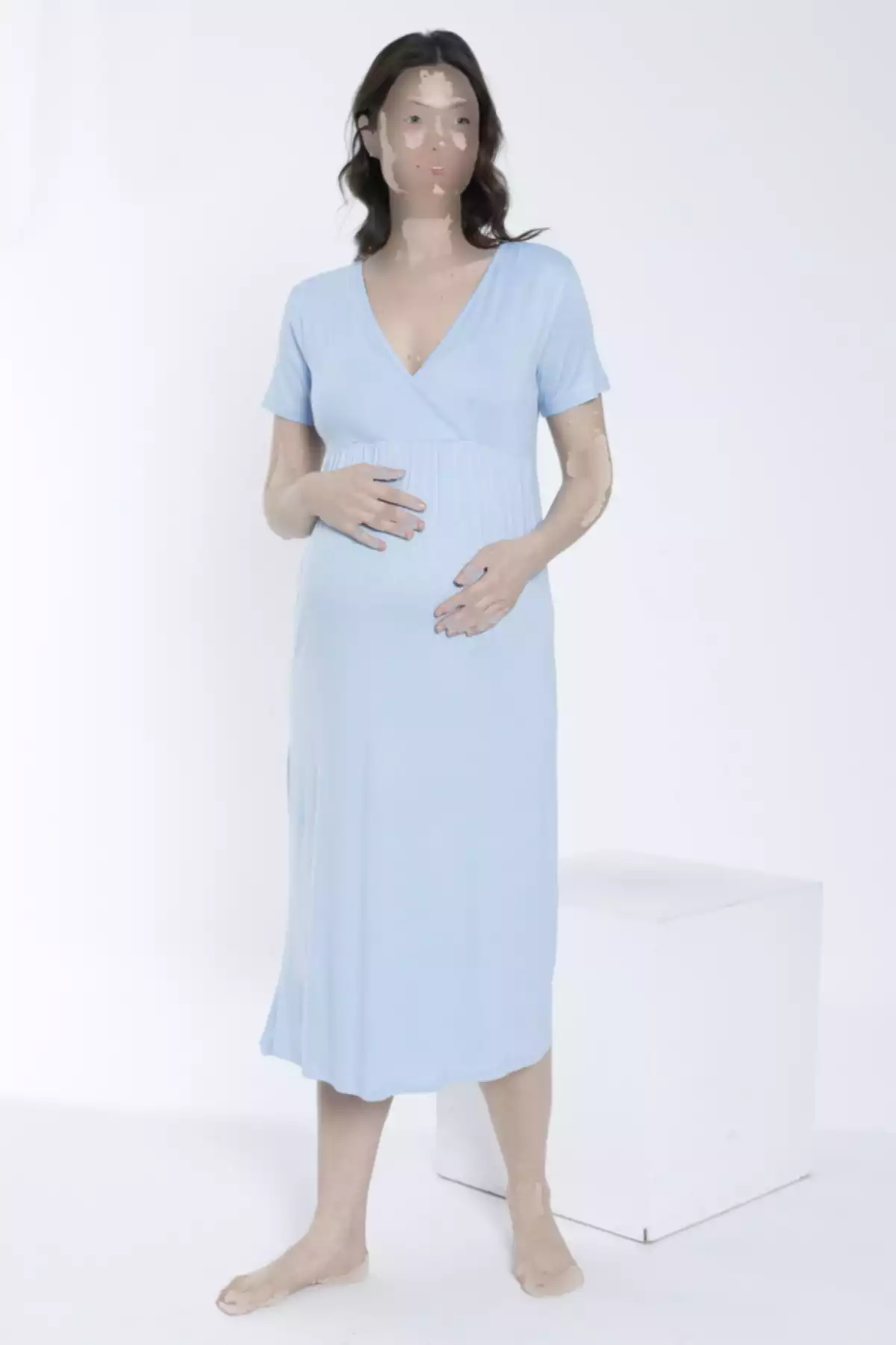 ست لباس شب طرحدار نوار بلند و گشاد بارداری برند Miss Dünya Lissa کد 1757072472