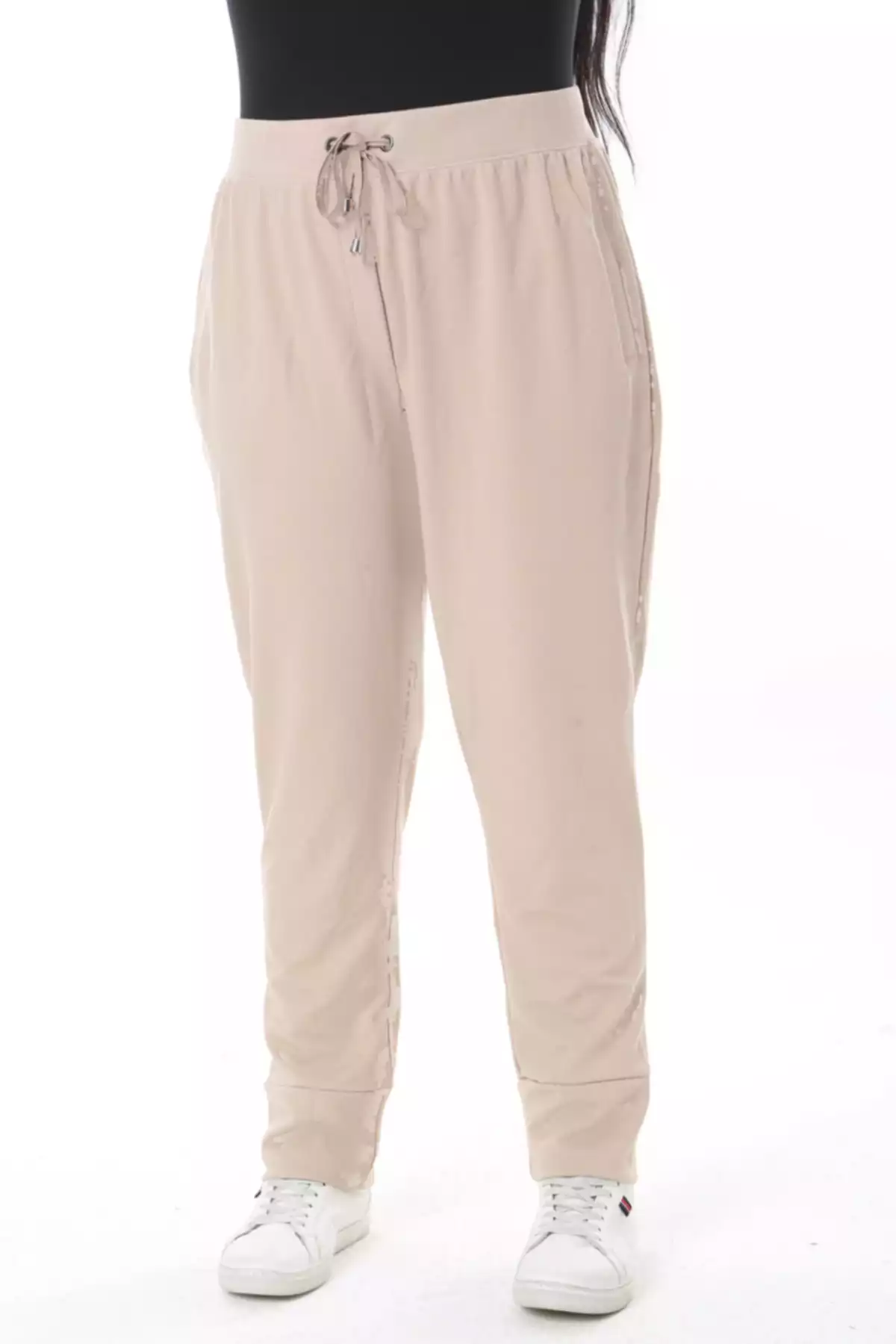 کمر بندی پاچه طرح بندار سایز بزرگ بژ شلوار زنانه برند Şans کد 1757956265