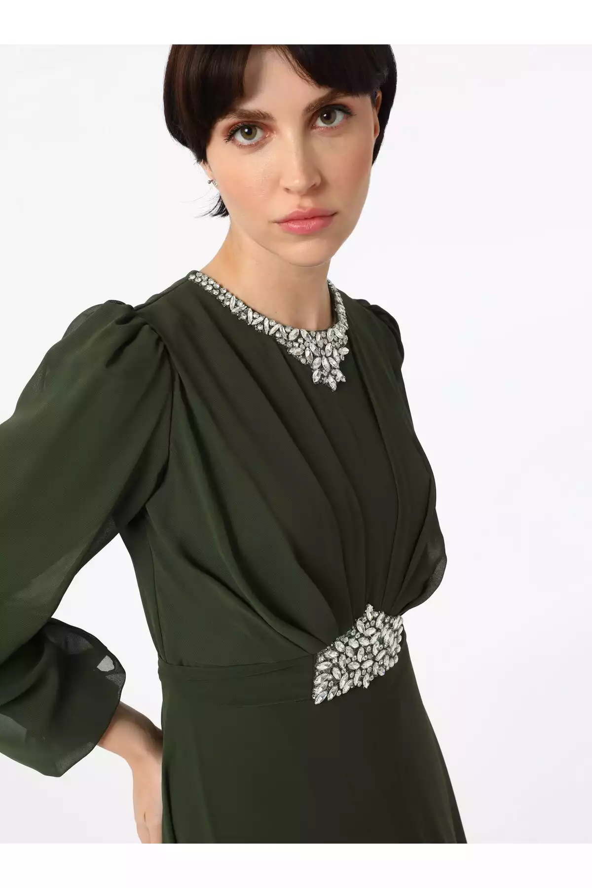 لباس مجلسی پوشیده یشمی برند Refka کد 1758121867