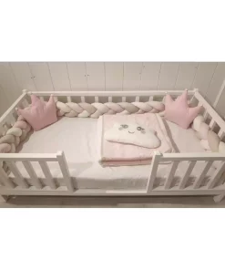 ست خواب بافتنی سفید صورتی ABC برند toysclub کد 1756877475