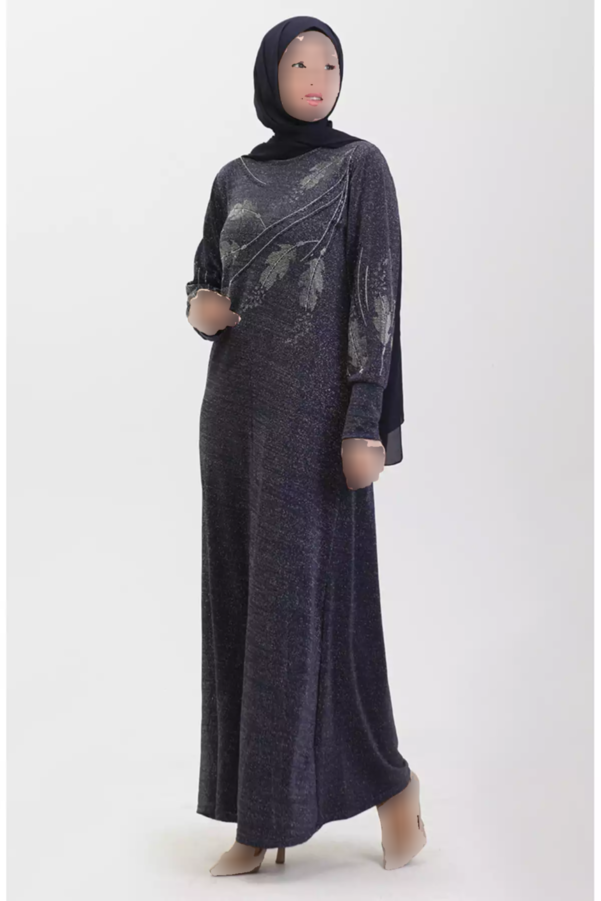 لباس مجلسی نگین دار سرمه ای برند sefamerve کد 1758127879