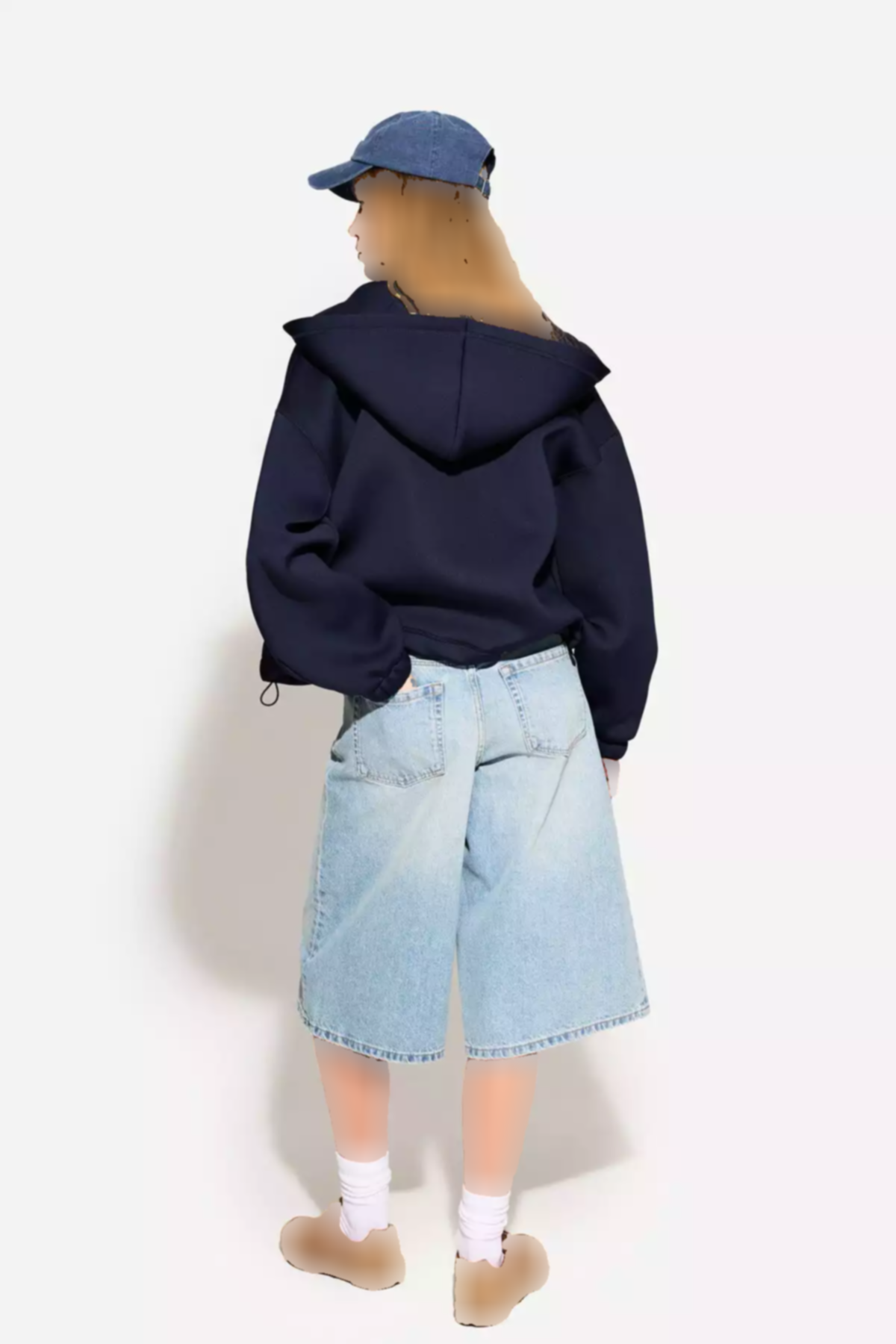 شلوارک برمودا گشاد جین برند Bershka کد 1758471191