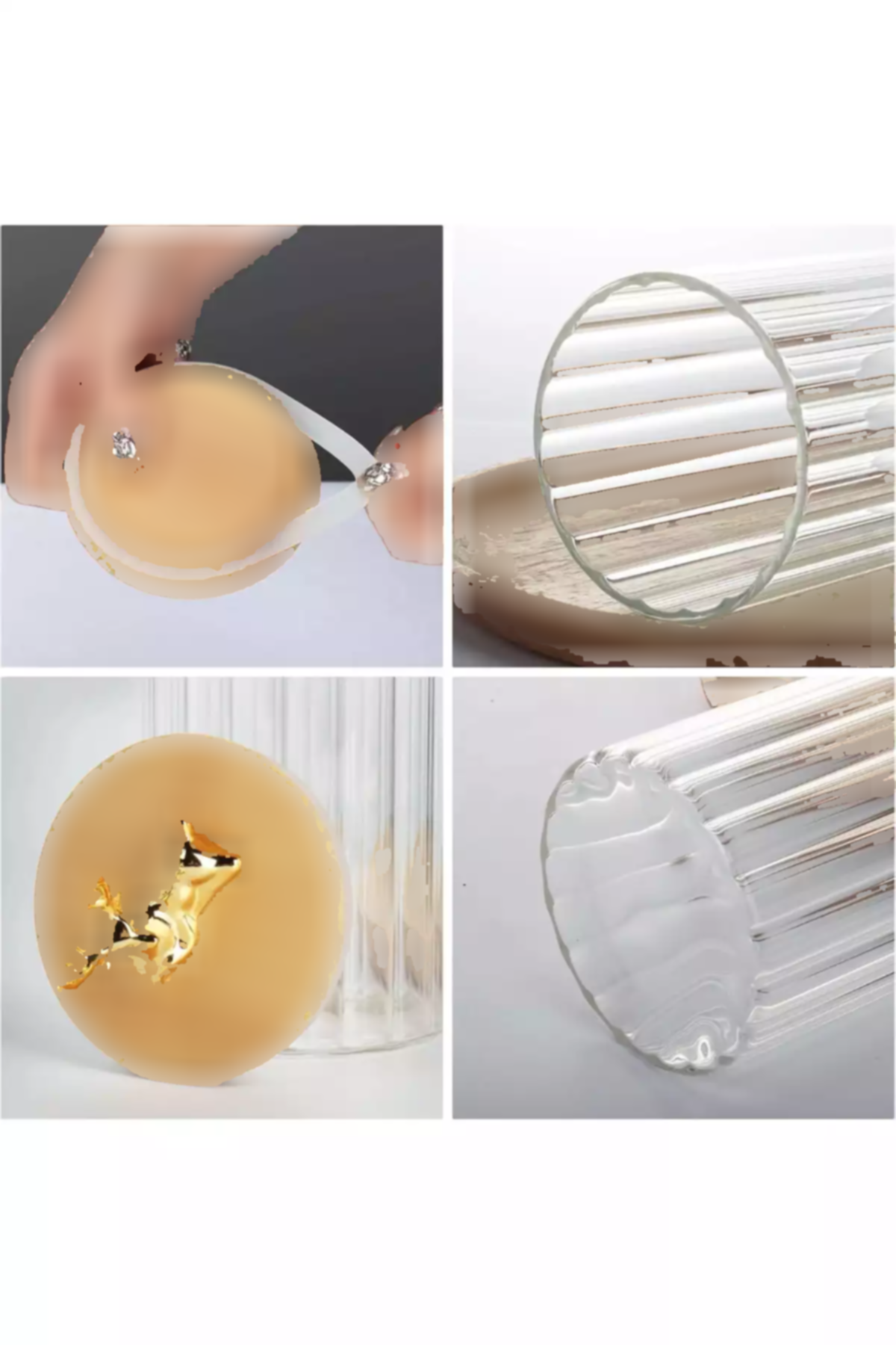 ظرف نگهداری گوزن شیشه ای بامبو راهراه شکلدار دربدار برند Paşabahçe کد 1758458472