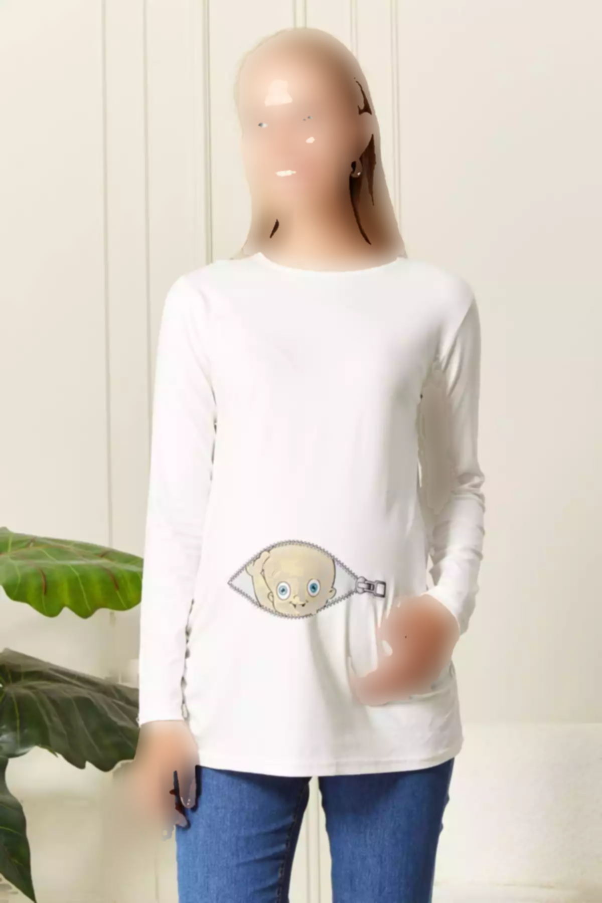 چاپی آستین بلند تیشرت بارداری برند Genel Markalar کد 1758474785