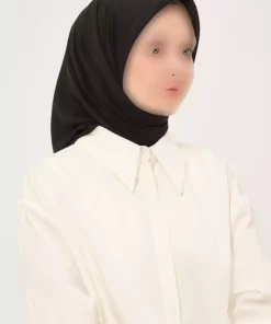 روسری ساده شیفون مربع مشکی برند Madame Polo کد 1757934670