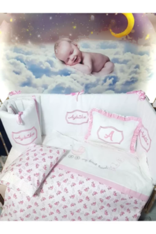 کوسن ست خواب کودک پنبه ای قلاب دوزی شده الیت صورتی سری نگهبان برند Baby Clime کد 1756924873