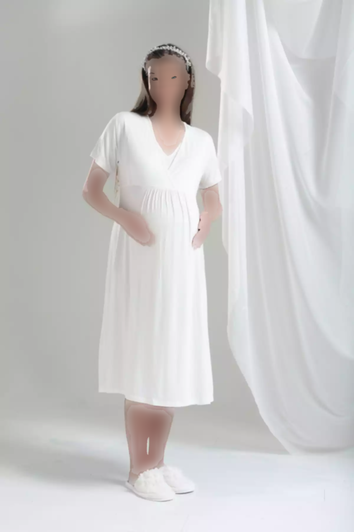 ست سرهمی بارداری طراحی شیری لباس شب-لباس صبح توبا زنانه برند LOHOUSE کد 1758055268