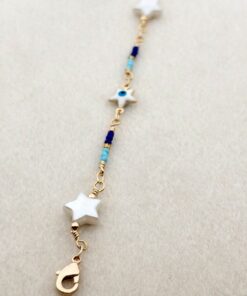 نیم بند فولادی با جزئیات ستاره و چشم نظر کد 1757010190