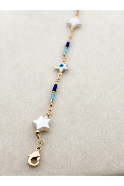 نیم بند فولادی با جزئیات ستاره و چشم نظر کد 1757010190