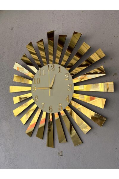 ساعت دیواری پیکسی مدل پیانو با آینه و رنگ سفید طلایی کد 1758139872