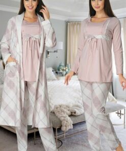 ست پیراهن و پجامه بارداری زنانه، پشمی و زمستانی با آستین بلند. کد 1758084081