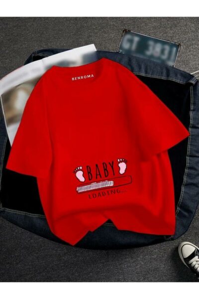 تی‌شرت با طرح بارگذاری نوزاد صورتی مخصوص باردار. کد 1758483664