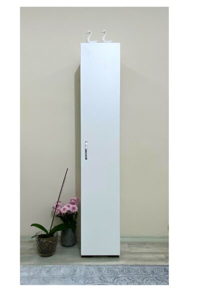 کمد چندمنظوره یک درب با ۵ طبقه، کمد حمام، کمد آشپزخانه سفید. کد 1757961733