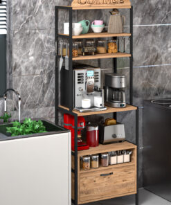 قفسه چندمنظوره قهوه و آشپزخانه با فریم فلزی، چوب اقیانوسی. کد 1757972465