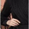 لباس مجلسی توری 01مشکی مروارید دوزی شده برند sefamerve کد 1758123125