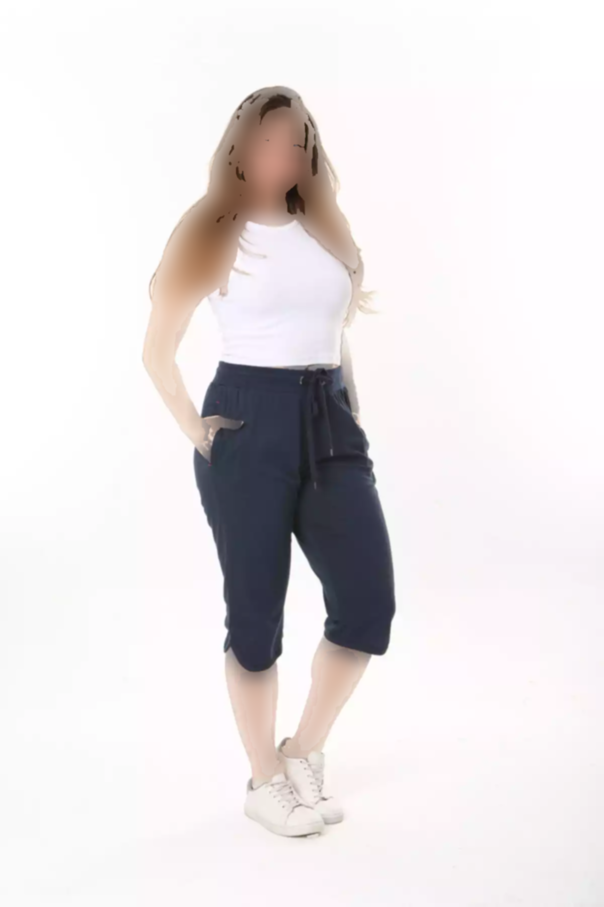 جیب دار کشی کمر پارچه پنبه ای بند سایز بزرگ سرمه زنانه برند Şans کد 1757947266