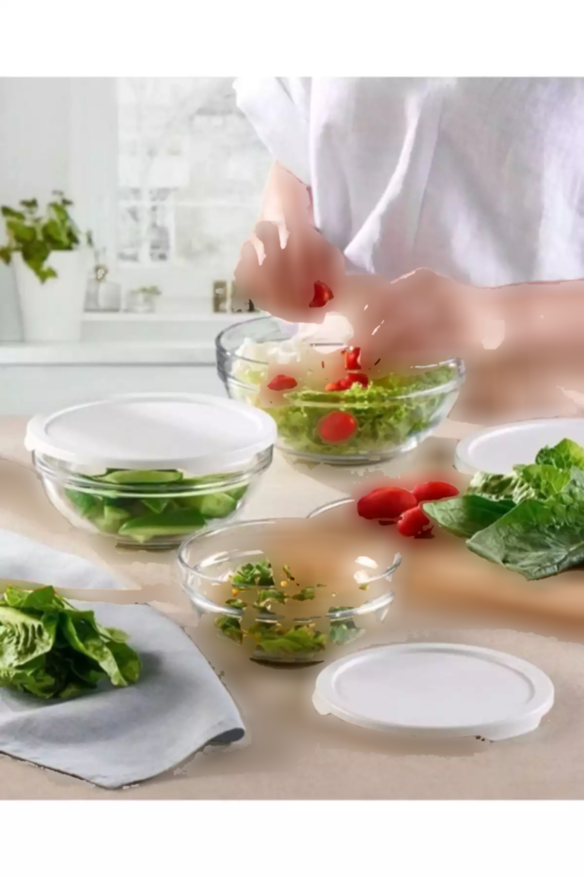 ظرف نگهداری شیشه ای آبی سفید برند Paşabahçe کد 1758213722