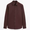 پیراهن اسلیم فیت کشی برند Massimo Dutti کد 1757749027