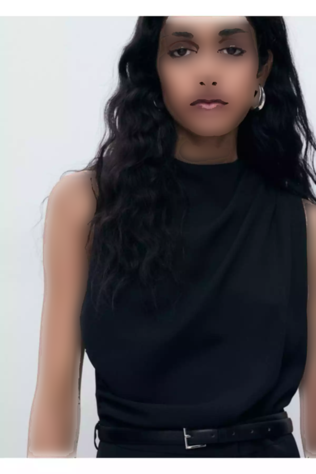 سرهمی یقه بلند کمربنددار برند MANGO کد 1757742190