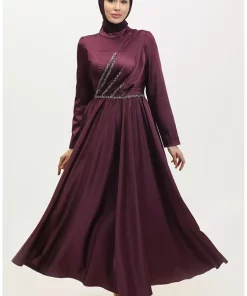 لباس مجلسی نگین دار بنفش برند sefamerve کد 1758126729